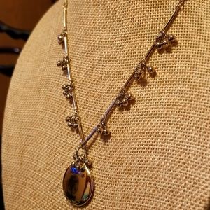 Signed J.LO Silver Toned Disc Necklace